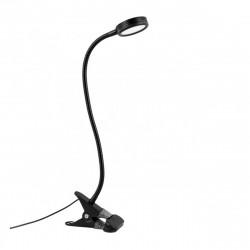 Lámpara flexo moderno LED de Pinza, Serie Pinguin, estructura en acrílico negro, iluminación LED integrada, 7W