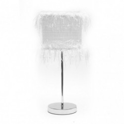 Lámpara de sobremesa clásico, Serie Hilos, estructura metálica en acabado cromo brillo, 1 luz, con pantalla Ø 17 cm