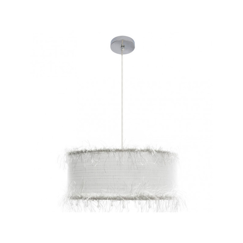 Lámpara de techo Colgante clásico, Serie Hilos, soporte de techo metálico en acabado cromo brillo, 1 luz, con pantalla Ø 50 cm