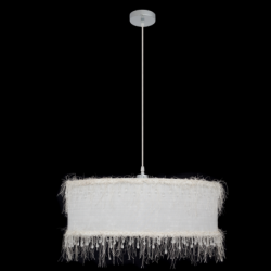 Lámpara de techo Colgante clásico, Serie Hilos, soporte de techo metálico en acabado cromo brillo, 1 luz, con pantalla Ø 50 cm