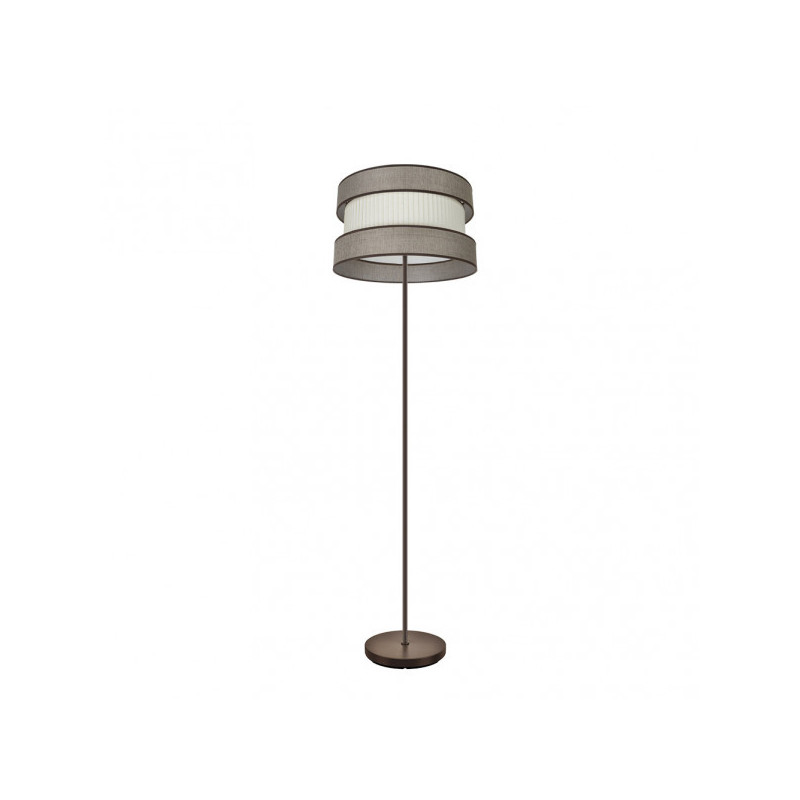 Lámpara Pie de Salón clásico, Serie Home, estructura metálica en acabado marrón, 1 luz, con pantalla Ø 40 cm