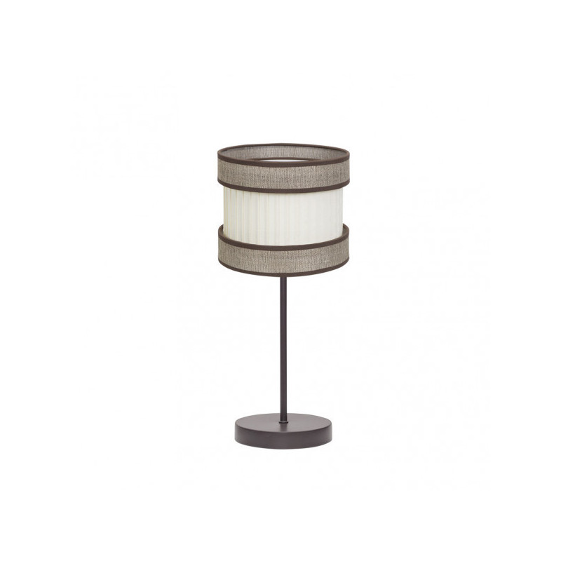 Lámpara de Sobremesa clásico, Serie Home Pequeño, estructura metálica en acabado marrón, 1 luz, con pantalla Ø 18 cm
