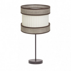 Lámpara de Sobremesa clásico, Serie Home Alto, estructura metálica en acabado marrón, 1 luz, con pantalla Ø 30 cm