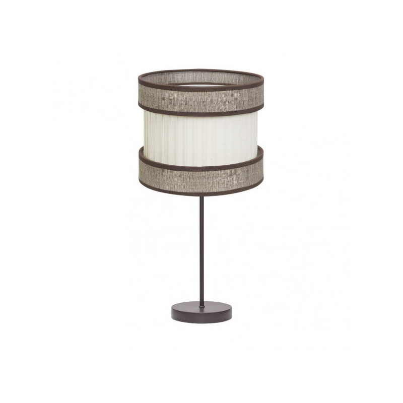Lámpara de Sobremesa clásico, Serie Home Alto, estructura metálica en acabado marrón, 1 luz, con pantalla Ø 30 cm