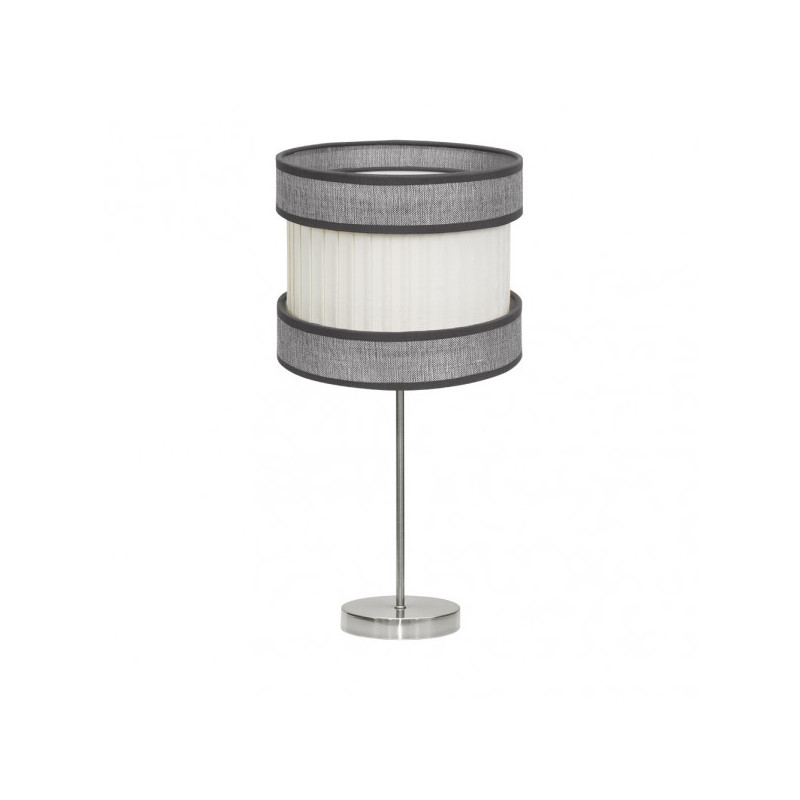 Lámpara de Sobremesa clásico, Serie Home Alto, estructura metálica en acabado níquel satinado, 1 luz, con pantalla Ø 30 cm