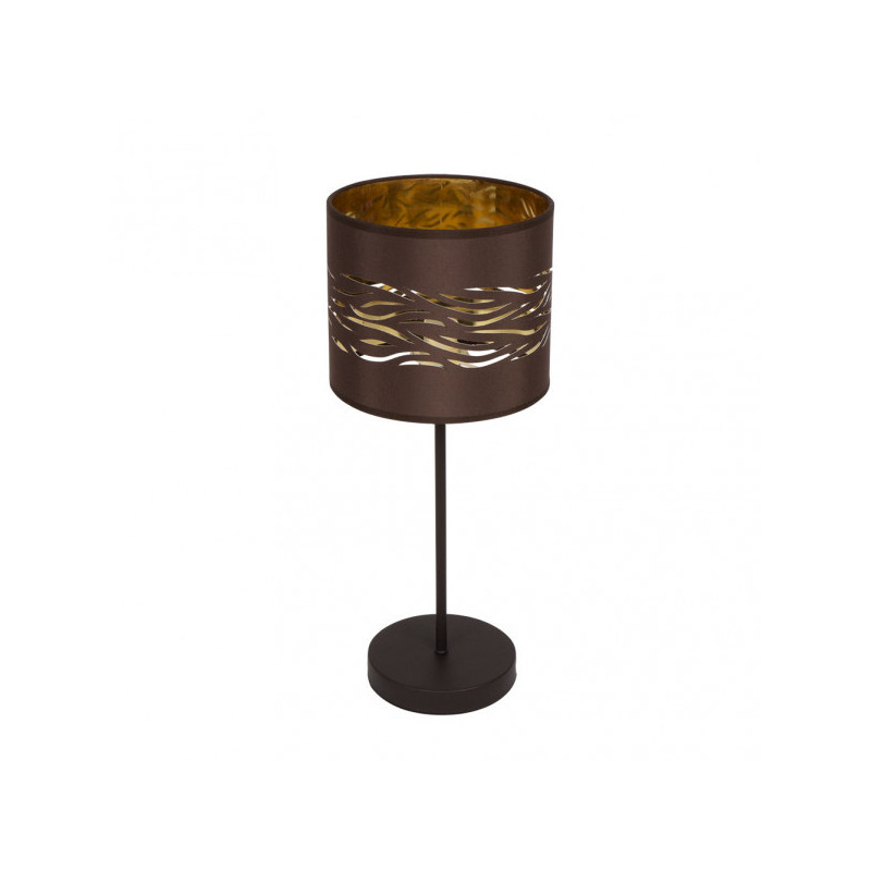 Lámpara de Sobremesa moderno, Serie Niebla, estructura metálica en acabado marrón, 1 luz, con pantalla Ø 17 cm