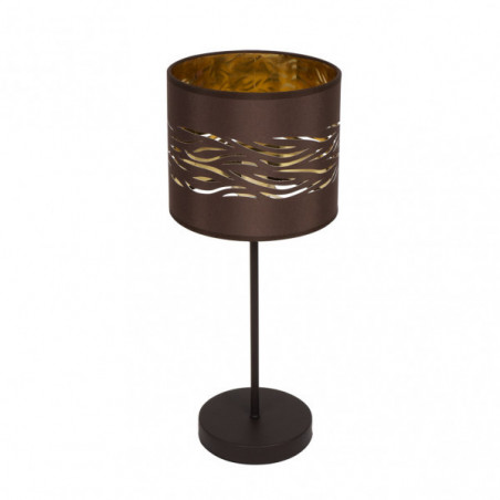 Lámpara de Sobremesa moderno, Serie Niebla, estructura metálica en acabado marrón, 1 luz, con pantalla Ø 17 cm