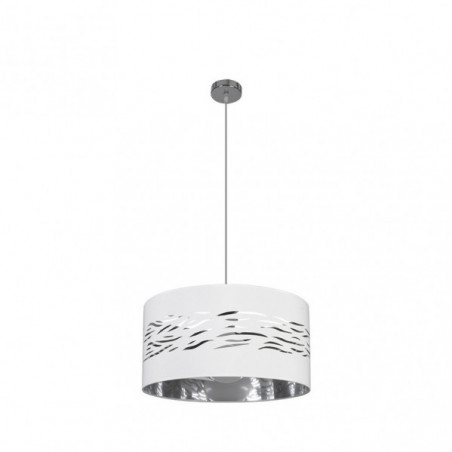 Lámpara de techo Colgante moderno, Serie Niebla, soporte de techo metálico en acabado cromo brillo, 1 luz, con pantalla Ø 40 cm