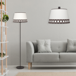 Lámpara de techo Colgante clásico, Serie Dalia, soporte de techo metálico en acabado marrón, 1 luz, con pantalla Ø 40 cm