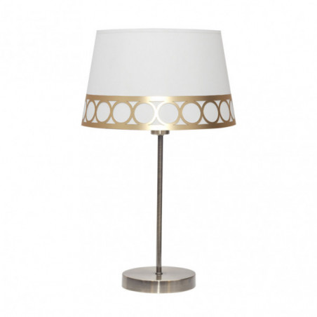 Lámpara de Sobremesa clásico, Serie Dalia, estructura metálica en acabado cuero, 1 luz, con pantalla Ø 25 cm