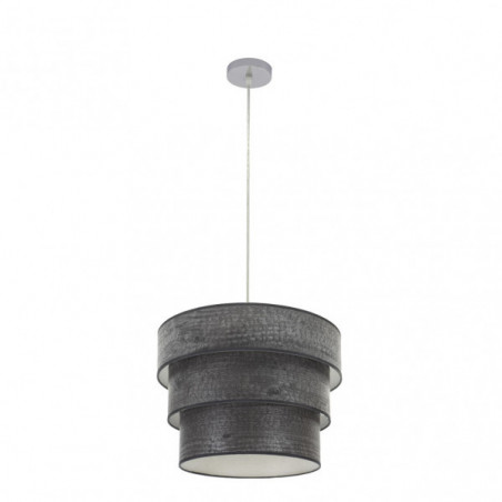Lámpara de techo Colgante moderno, Serie Smile, soporte de techo metálico en acabado cromo brillo, 1 luz, con pantalla Ø 40 cm