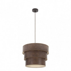 Lámpara de techo Colgante moderno, Serie Smile, soporte de techo metálico en acabado marrón, 1 luz, con pantalla Ø 40 cm