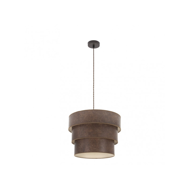 Lámpara de techo Colgante moderno, Serie Smile, soporte de techo metálico en acabado marrón, 1 luz, con pantalla Ø 40 cm
