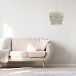 Lámpara de techo Colgante moderno, Serie Smile, soporte de techo metálico en acabado cromo brillo, 1 luz, con pantalla Ø 40 cm