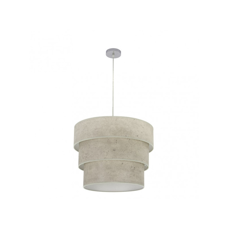 Lámpara de techo Colgante moderno, Serie Smile, soporte de techo metálico en acabado cromo brillo, 3 luces, con pantalla