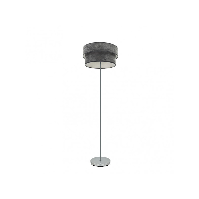 Lámpara Pie de Salón moderno, Serie Smile, estructura metálica en acabado cromo brillo, 1 luz, con pantalla Ø 40 cm