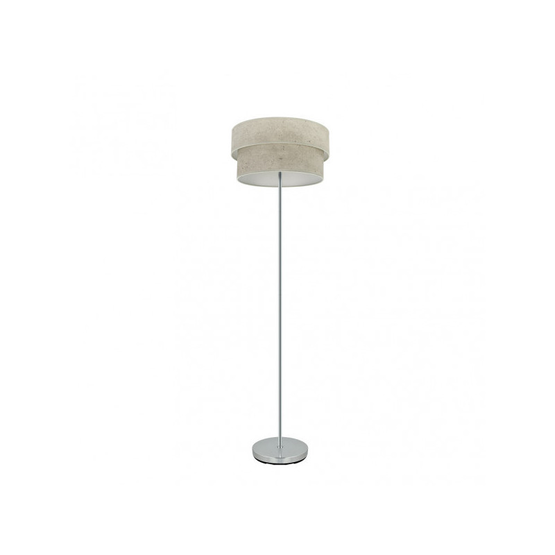 Lámpara Pie de Salón moderno, Serie Smile, estructura metálica en acabado cromo brillo, 1 luz, con pantalla Ø 40 cm
