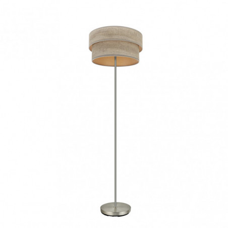 Lámpara Pie de Salón moderno, Serie Smile, estructura metálica en acabado níquel satinado, 1 luz, con pantalla Ø 40 cm