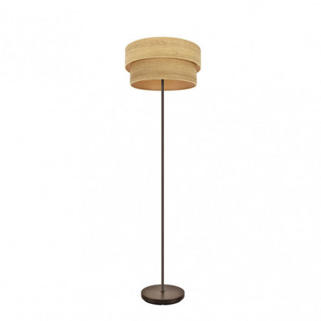 Lámpara Pie de Salón moderno, Serie Smile, estructura metálica en acabado marrón, 1 luz, con pantalla Ø 40 cm