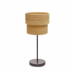 Lámpara de sobremesa moderno, Serie Smile, estructura metálica en acabado marrón, 1 luz, con pantalla Ø 18 cm