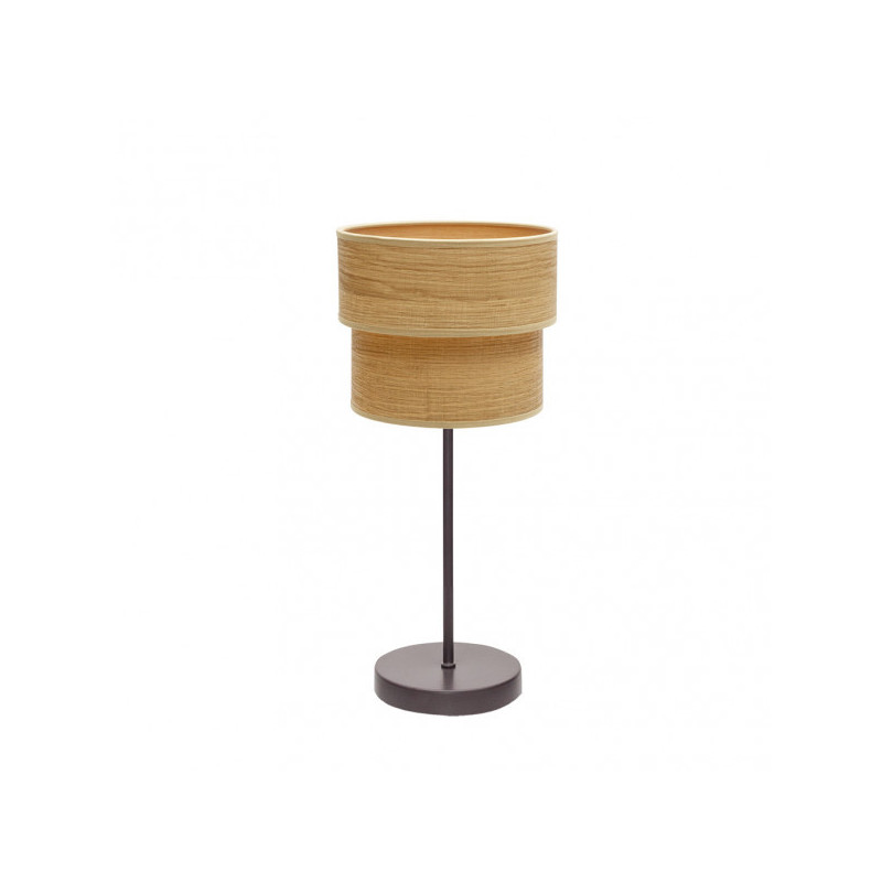 Lámpara de sobremesa moderno, Serie Smile, estructura metálica en acabado marrón, 1 luz, con pantalla Ø 18 cm