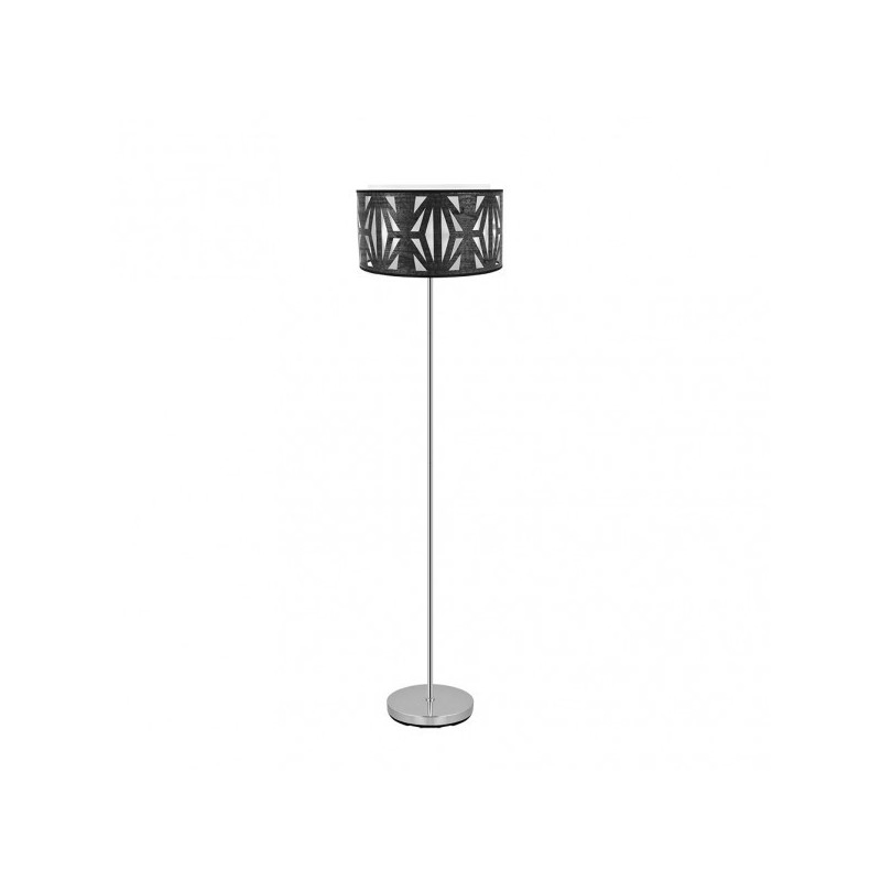 Lámpara Pie de Salón moderno, Serie Katerina, estructura metálica en acabado cromo brillo, 1 luz, con pantalla Ø 40 cm