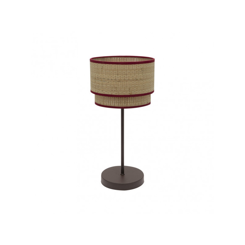 Lámpara de sobremesa moderno, Serie Roque Alto, estructura metálica en acabado marrón, 1 luz, con pantalla Ø 30 cm