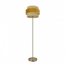 Lámpara Pie de Salón moderno, Serie Reyes, estructura metálica en acabado cuero, 1 luz, con pantalla Ø 40 cm