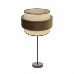 Lámpara de Sobremesa moderno, Serie Reyes Alto, estructura metálica en acabado marrón, 1 luz, con pantalla Ø 30 cm