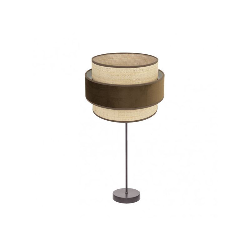 Lámpara de Sobremesa moderno, Serie Reyes Alto, estructura metálica en acabado marrón, 1 luz, con pantalla Ø 30 cm