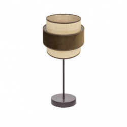 Lámpara de Sobremesa moderno, Serie Reyes Bajo, estructura metálica en acabado marrón, 1 luz, con pantalla Ø 18 cm