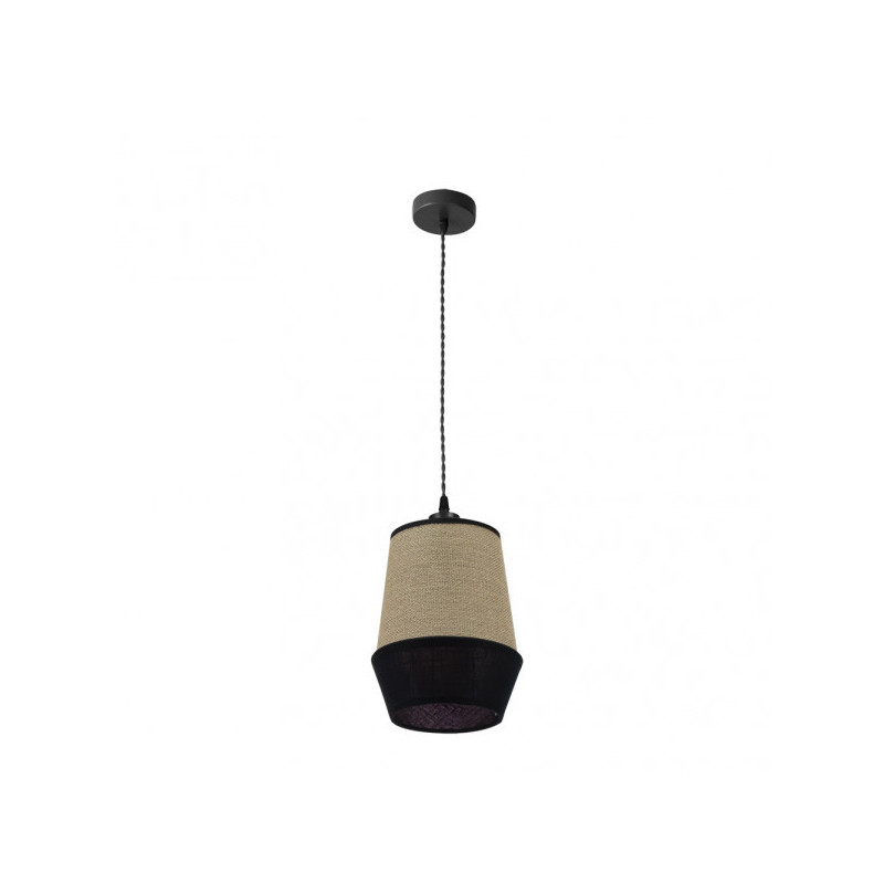 Lámpara de techo Colgante moderno, Serie Campana Negro, soporte de techo metálico, en acabado negro, con pantalla Ø 30 cm