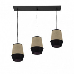 Lámpara de techo moderna, Serie campana Negro, estructura metálica en acabado negro, con pantallas Ø 12 cm