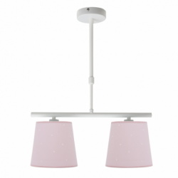 Lámpara de techo infantil, Serie Consciencia Rosa, estructura metálica en acabado blanco, ajustable en altura