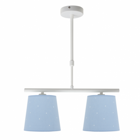 Lámpara de techo infantil, Serie Consciencia Celeste, estructura metálica en acabado blanco, ajustable en altura