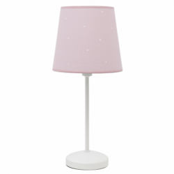 Lámpara de Sobremesa infantil, Serie Consciencia Rosa, estructura metálica en acabado blanco, 1 luz E14
