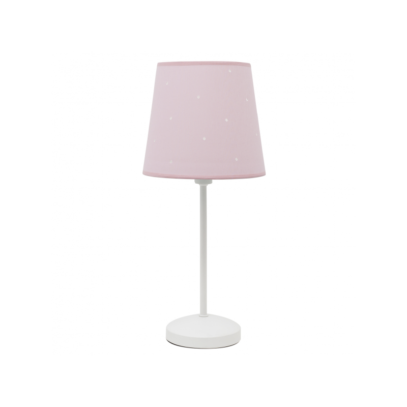 Lámpara de Sobremesa infantil, Serie Consciencia Rosa, estructura metálica en acabado blanco, 1 luz E14