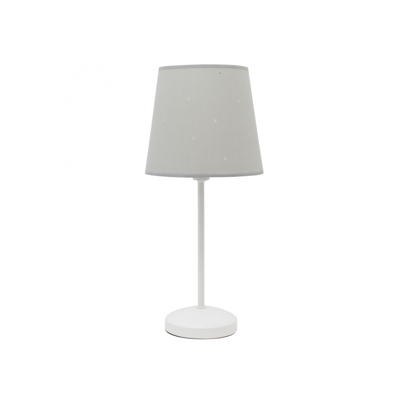 Lámpara de Sobremesa infantil, Serie Consciencia Gris, estructura metálica en acabado blanco, 1 luz E14