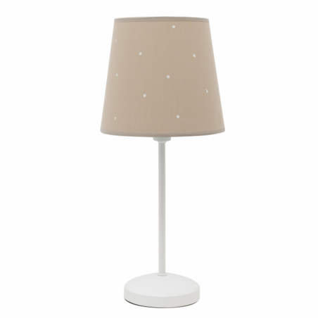 Lámpara de Sobremesa infantil, Serie Consciencia Piedra, estructura metálica en acabado blanco, 1 luz E14