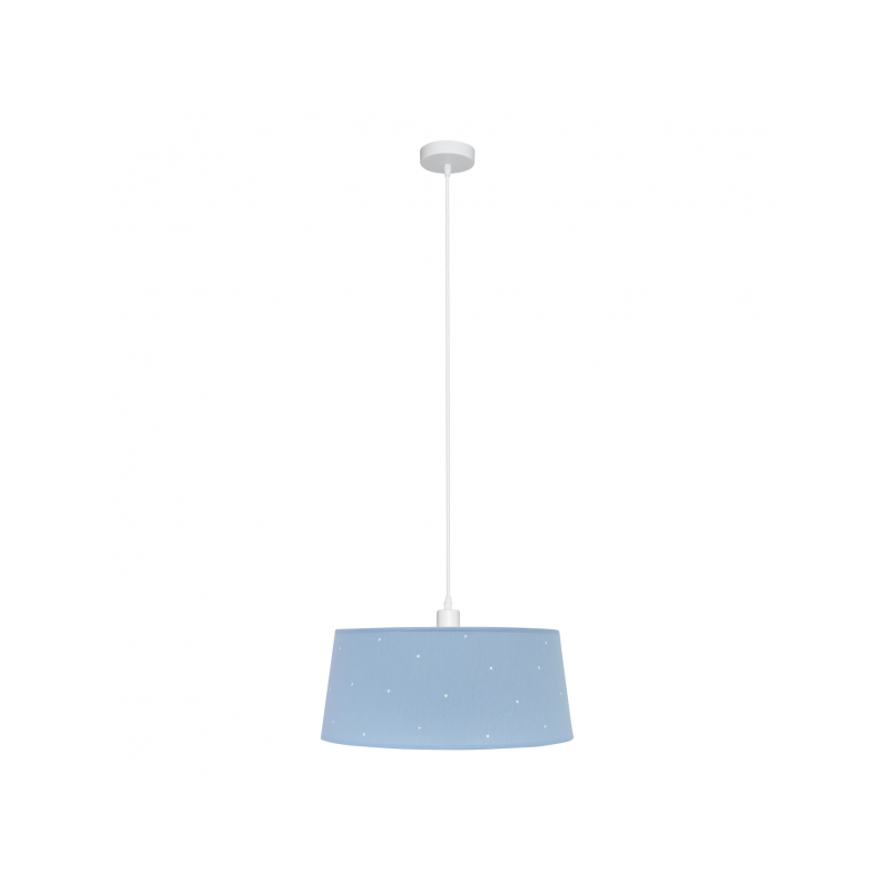 Lámpara de techo Colgante infantil, Serie Consciencia Celeste, soporte de techo metálico en acabado blanco, 1 luz E27