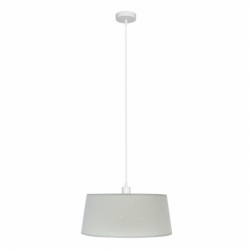 Lámpara de techo Colgante infantil, Serie Consciencia Gris, soporte de techo metálico en acabado blanco, 1 luz E27