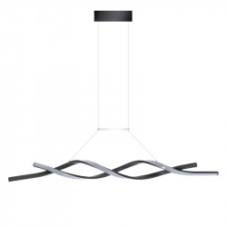 Lámpara de techo moderna, Serie Knot, soporte de techo metálico en acabado negro, iluminación LED integrada, 22W vatios