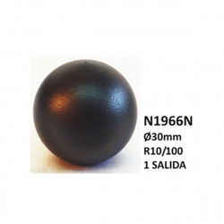 Final bola, metálico en acabado negro, Ø 30 mm R10/100.