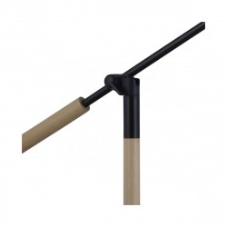 Lámpara Flexo Retro, Serie Ristori, estructura metálica en acabado negro, con elementos de madera, brazo articulado