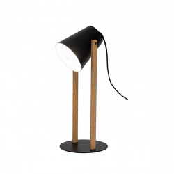 Lámpara Flexo Moderno, Serie Chester, estructura metálica en acabado negro, con elementos de madera, 1 luz E27