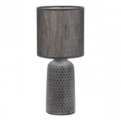Lámpara de Sobremesa Moderno, Serie Tilapia, en color gris, 1 luz E27, con pantalla Ø 20 cm de tela en acabado gris.