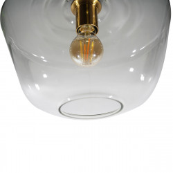 Lámpara de techo colgante, Serie Astrid, con pantalla de vidrio con portalámparas semirrígido en acabado negro.