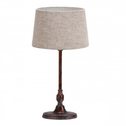 Lámpara de Sobremesa Clásico, Serie Guppy, en color marrón rústico, sencillo y elegante, 1 luz E27, con pantalla Ø 20 cm