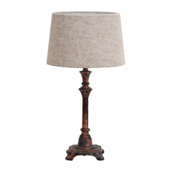Lámpara de Sobremesa Clásico, Serie Molly, en color marrón rústico, sencillo y elegante, 1 luz E27, con pantalla Ø 20 cm