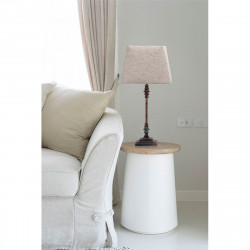 Lámpara de Sobremesa Clásico, Serie Shubunkin, en color marrón rústico, sencillo y elegante, 1 luz E27, con pantalla cuadrada
